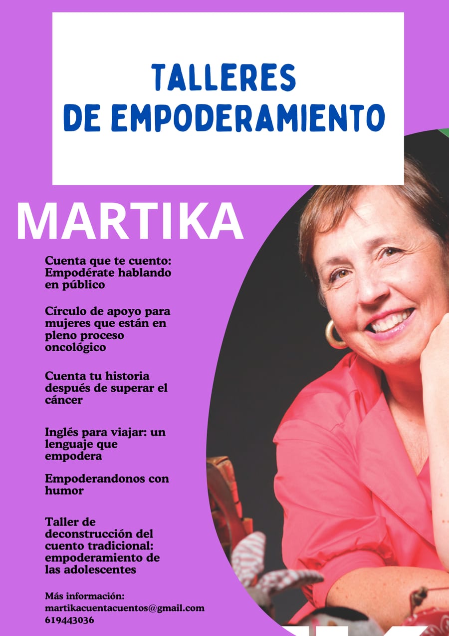 Cartel de los talleres de empoderamiento de Martika